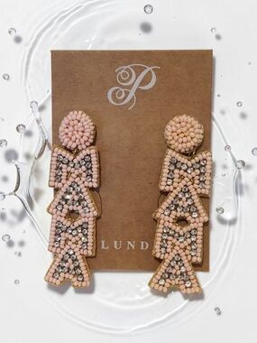 10 / $10 Plunder Pink  Mama Beaded  Drop Earrings